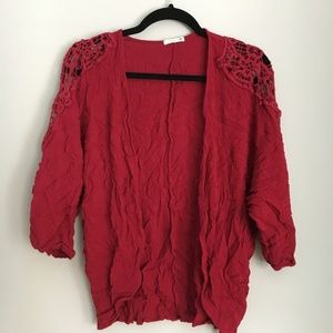 Nordstrom Dark Red Lace Shrug
